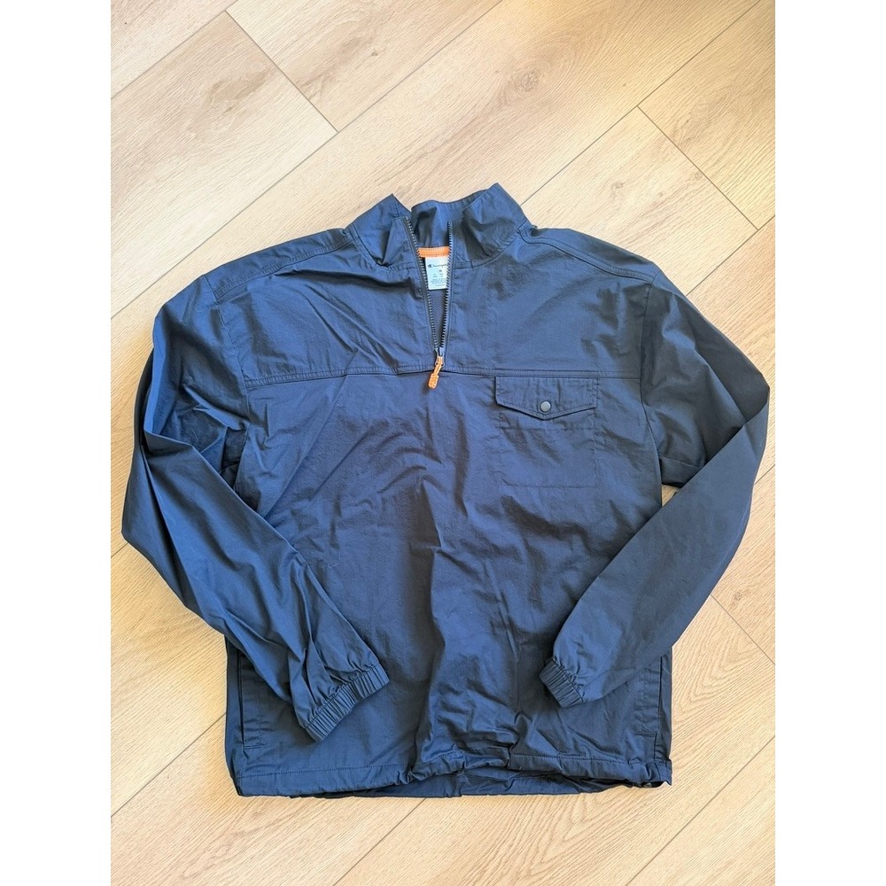 Champion Womens Black Quarter Zip Windbreaker Jacket S96570 Stretch Mesh Lined M - Picture 2 of 8